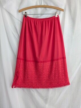 Coral Pink Red A-line Slip Skirt